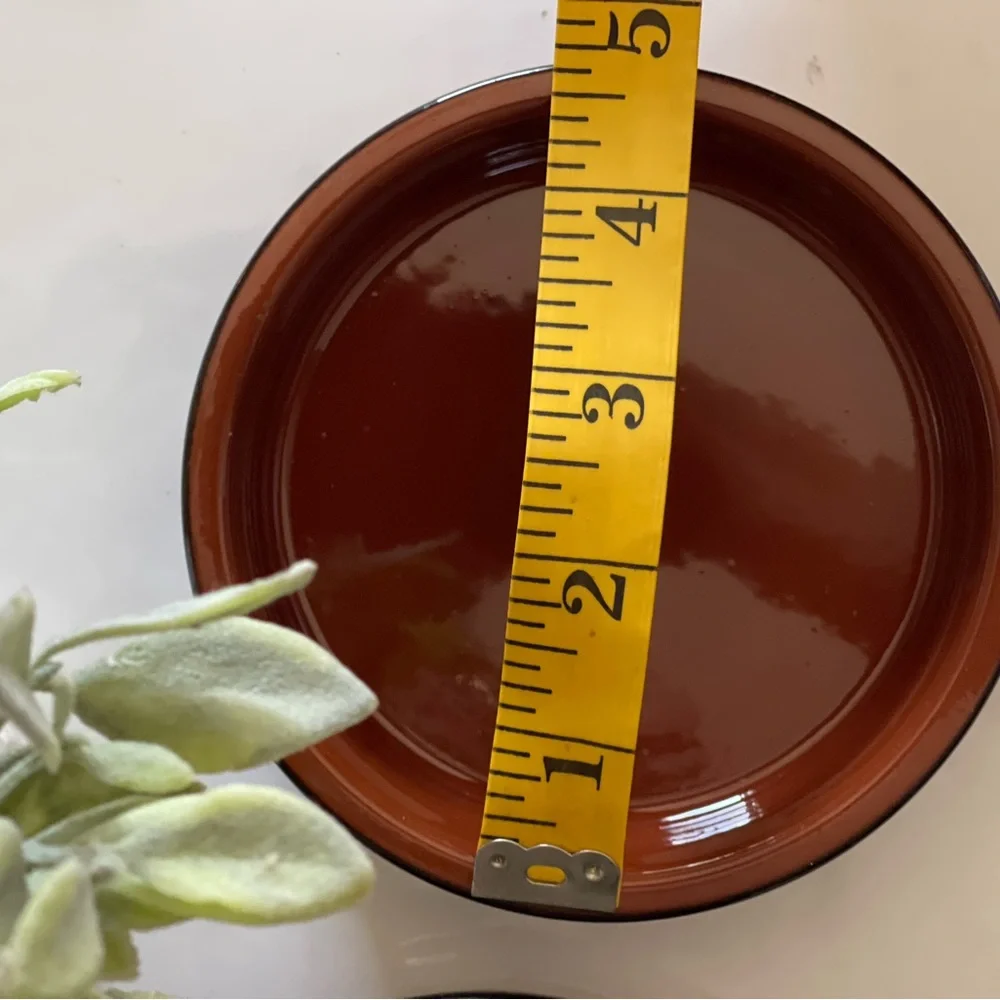 Set of Two Terra-cotta Ceramic Ramekin dishes